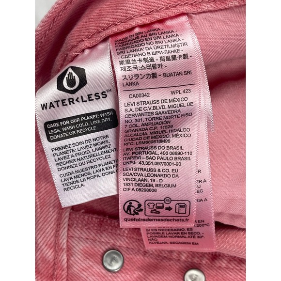Levi's 501 Org High Rise Straight Leg Jean Pink Button Fly 30x30 NWT 00802 - Picture 10 of 12